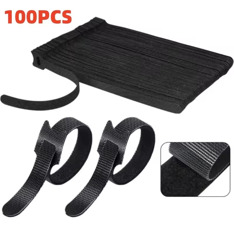 Cable Organizer - 100 pezzi di fascette riutilizzabili per